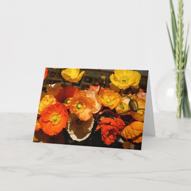 Blank Greeting Card Poppies (Front)
