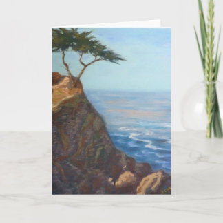 Blank greeting card with pastel painting