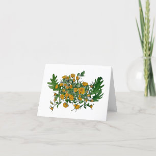 Blank Greeting Card Yellow Roses