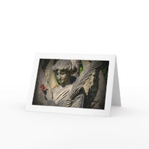 Blank Greetings Card: Angel With Flower