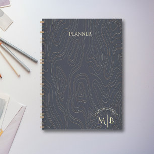 Blank Grey Abstract Personalized Planner 