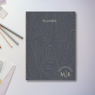 Blank Grey Abstract Personalized Planner 