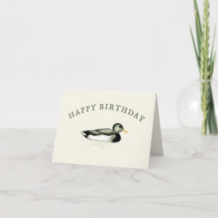 Blank Happy Birthday Mallard Duck Card