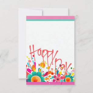 blank "happy Day" note card, thank you note. Card