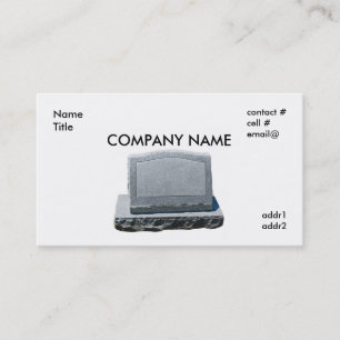 blank headstone business card