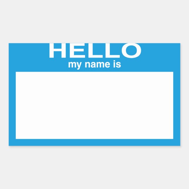 Blank Hello My Name Is ... Customizable Sticker (Front)