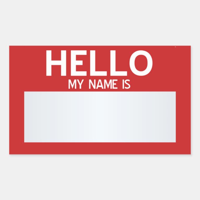 Blank Hello My Name Is ... Customizable Sticker (Front)