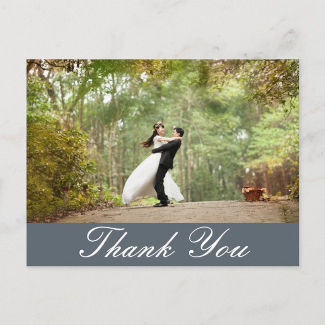 Blank - Horizontal Custom Wedding Photo Thank You Postcard (Front)