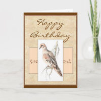 Blank Inside Birthday Mourning Dove, Turtle Dove 