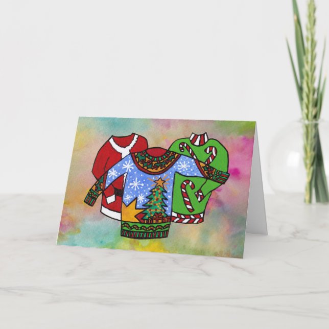 Blank Inside Christmas Sweater by Julia Morrill Card (Front)