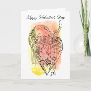 Blank Inside Edwardian Style Valentine Card