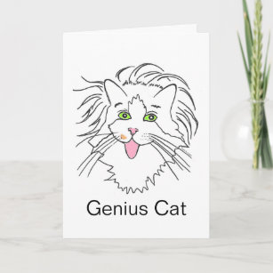 Blank Inside Genius Cat Einstein Pop Culture Card