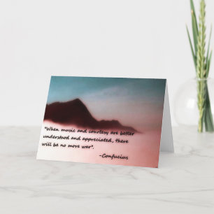 Blank inside greeting card with quote