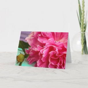Blank Inside Pretty Pink Floral Elegant Folded Note Card