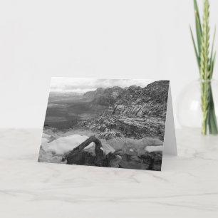 Blank Inside Red Rock Canyon Winter B&W Greeting Card
