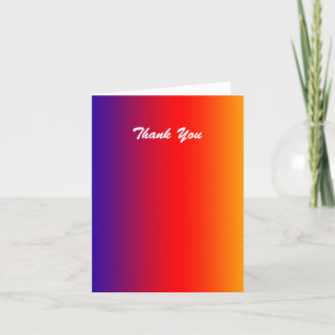 Blank Inside Vivid Rainbow Thank You Greeting Card
