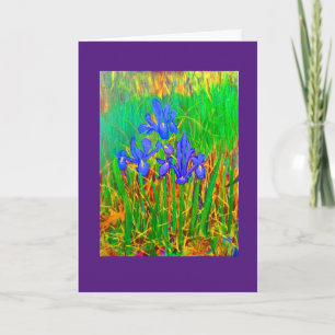 Blank Inside Wild Iris Card by Julia Morrill