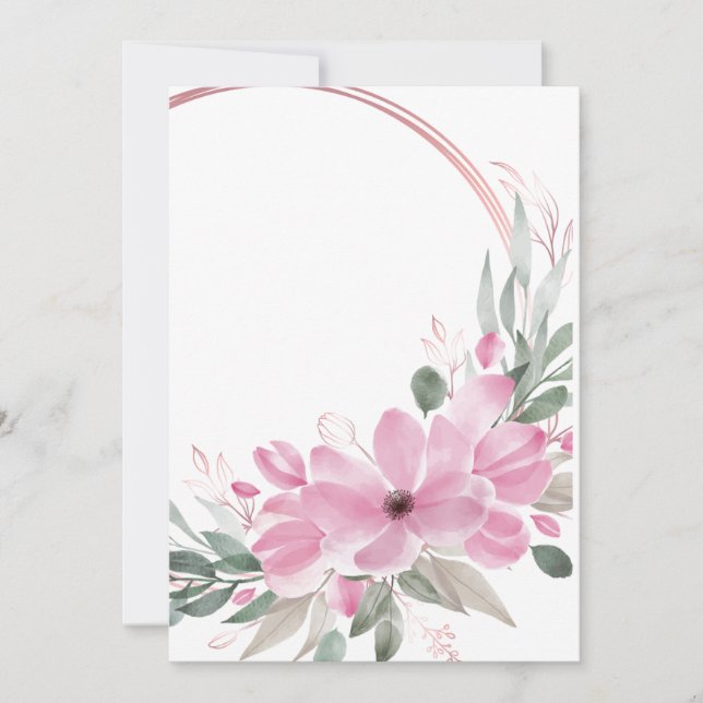 Blank invitation design with curve and flowers (Front)
