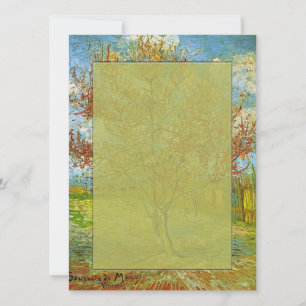 blank invitation, Pink Peach Tree in Blossom Invitation