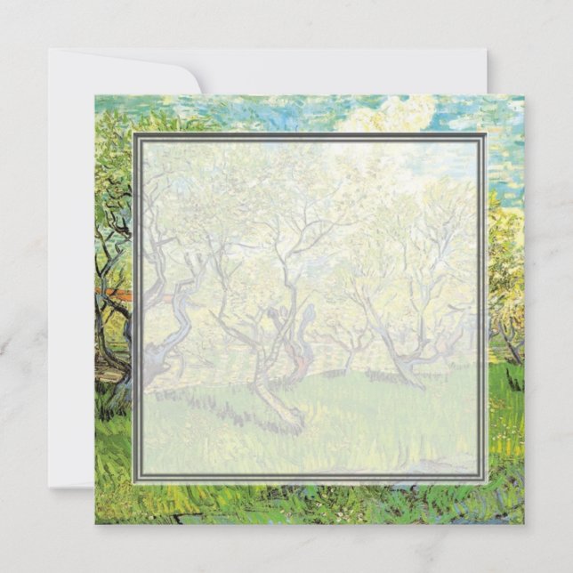 blank invitation. van Gogh Orchard in Blossom (Front)