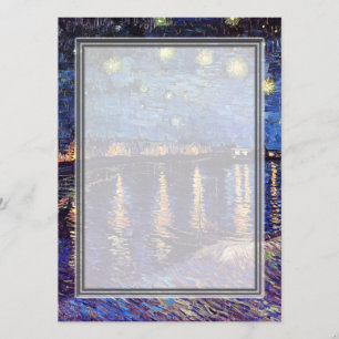 blank invitation, van Gogh starry night Invitation
