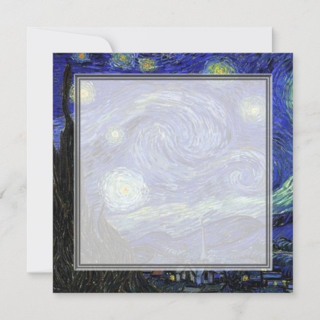 blank invitation, van Gogh starry night Invitation (Front)