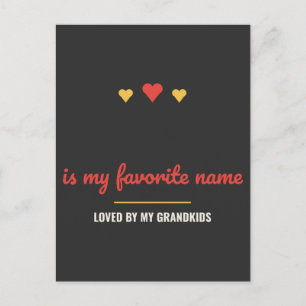 Blank Is My Favourite Name Personalized Postcard