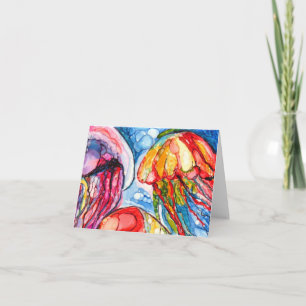 Blank jelly fish greeting card