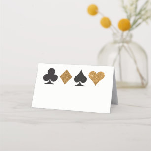 Blank Las Vegas Gold Faux Glitter Place Card