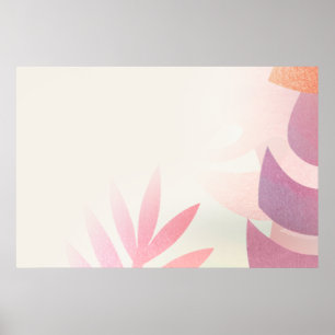 Blank leafy monstera frame poster