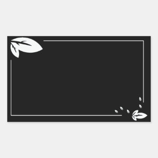 Blank leafy rectangle elegant label sticker