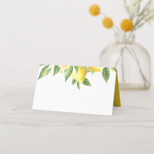 Blank Lemon Watercolor Wedding Place Card