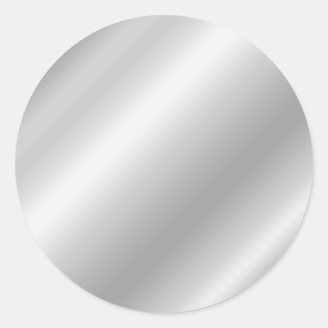 Blank Light Silver Grey Ombre Foil Classic Round Sticker (Front)