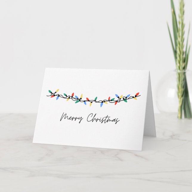 Blank Lights Merry Christmas Card (Front)