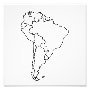 Blank Map of South America Photo Print