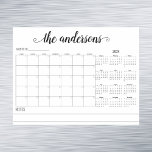 Blank Month Monogram Planner 2024 Calendar   Magnetic Dry Erase Sheet<br><div class="desc">This design may be personalized in the area provided by changing the photo and/or text. Or it can be customized by clicking Personalize this Template and then choosing the click to customize further option and delete or change the colour of the background, add text, change the text colour or style,...</div>