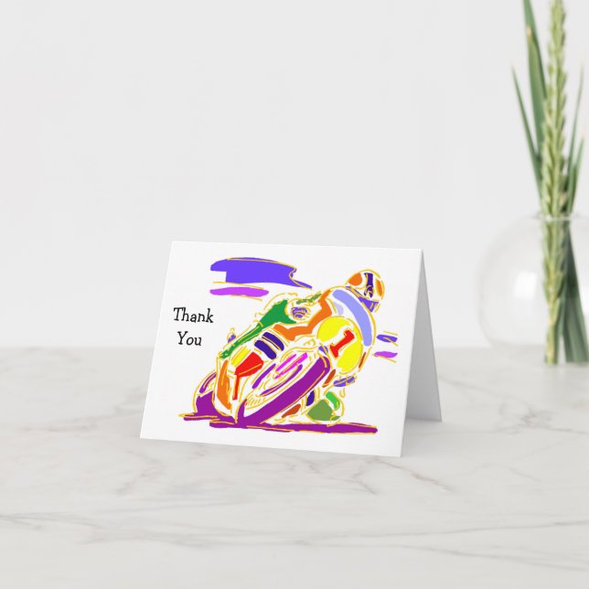 Blank Motocross Motorcycle Racing Note Card (Front)