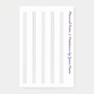 Blank Musical Score for Travelers and Musicians N Post-it Notes