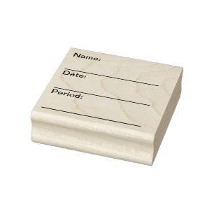 Blank NAME, DATE, PERIOD stamp for teachers