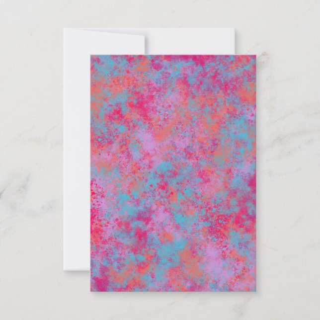 Blank Neon Paint Splatter Invitation Card (Front)