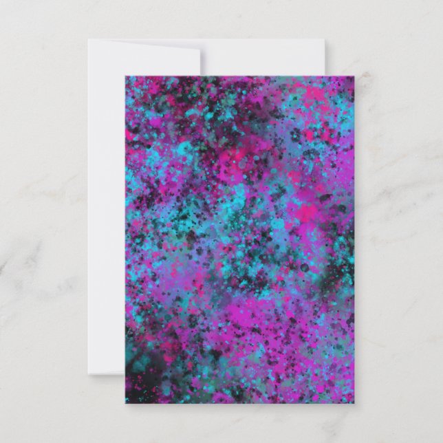 Blank Neon Paint Splatter Invitation Card (Front)