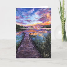 Blank Note Card 5 x 7 "At the End of the Dock"