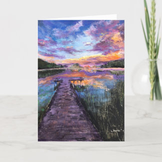 Blank Note Card 5 x 7 "At the End of the Dock"