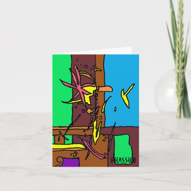 Blank Note Card bright colourful graphic art (Front)