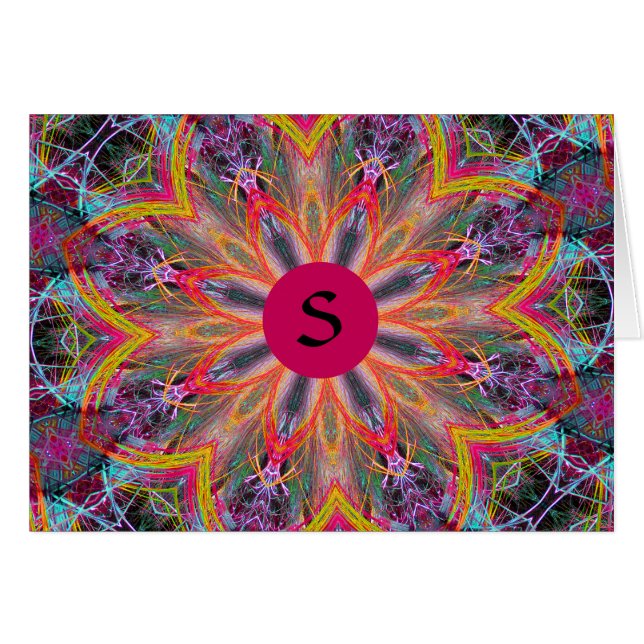 Blank Note Card Monogram S or Your Choice (Front Horizontal)