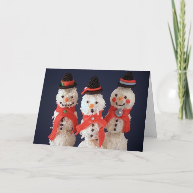 Blank Note Card - Snow Cake Men Card (Front)