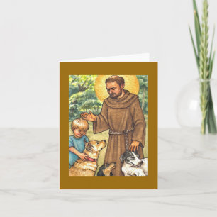 blank note card St Francis & dogs