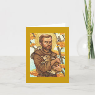 blank note card St Francis & rabbit
