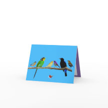 blank note card with birds and colour