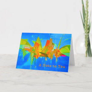 Blank Note Card with Colourful Abstract Design